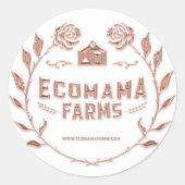 Sticker Rond Rose de logo personnalisé TryMeTester, exemple SWh (Devant)