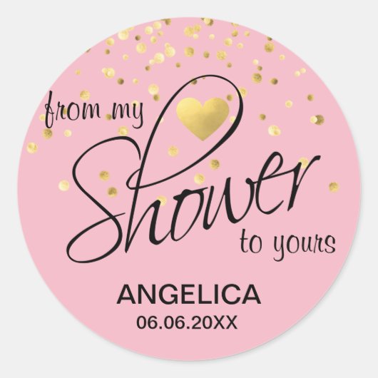 Sticker Rond Rose de ma douche au vôtre faveurs de Fête de la (Devant)