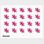Sticker Rond Rose de morceau de puzzle d'autisme (Feuille)