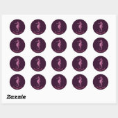 Sticker Rond Rose de Seahorse (Feuille)