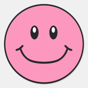 Sticker Rond Rose de sourire 0001 d'autocollants de visage