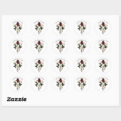 Sticker Rond Rose de style tatouage (Feuille)