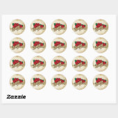 Sticker Rond Rose de tatouage Rockabilly Enregistrer la date Ma (Feuille)