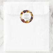 Sticker Rond Rose de tournesol rustique Bourgogne Mariage de co (Sac)