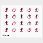 STICKER ROND ROSE DE TWIRLER/NOIR (Feuille)