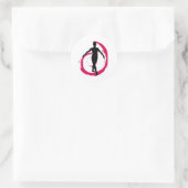STICKER ROND ROSE DE TWIRLER/NOIR (Sac)