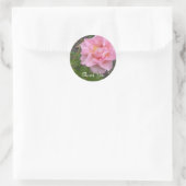 Sticker Rond Rose délicate Merci (Sac)