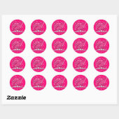 Sticker Rond Rose Demande-moi comment obtenir des bijoux de cou (Feuille)