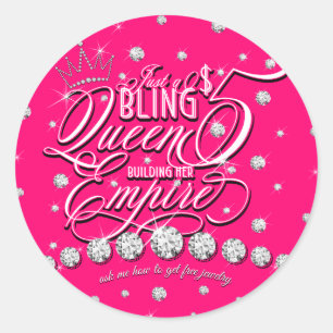 Sticker Rond Rose Demande-moi comment obtenir des bijoux de cou