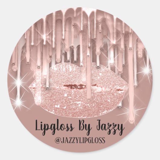 Sticker Rond Rose d'emballage Blush Lipgloss (Devant)