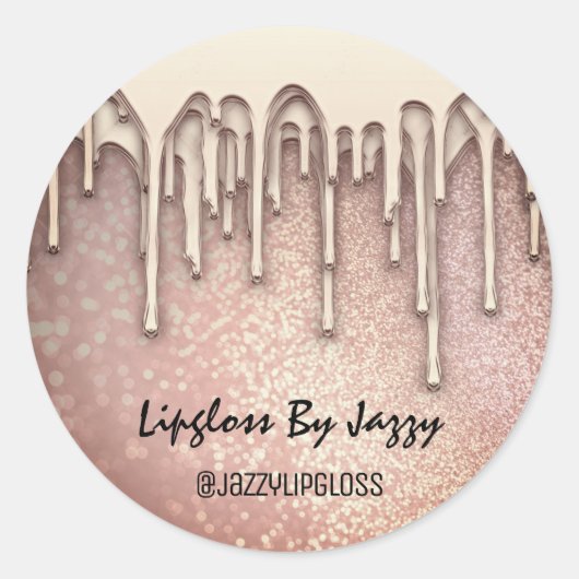 Sticker Rond Rose d'emballage pour petites entreprises (Devant)