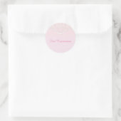 Sticker Rond Rose, Dentelle Blanche, Religieuse (Sac)