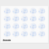 Sticker Rond Rose Design Mariage couleur bleu (Feuille)