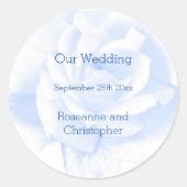 Sticker Rond Rose Design Mariage couleur bleu (Devant)