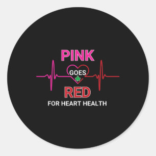 Sticker Rond Rose devient rouge, Aka Cardiologie