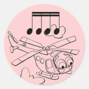 Sticker Rond Rose d'hélicoptère