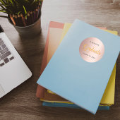 Sticker Rond Rose diplômé or nom casquette élégant