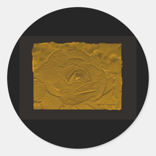Sticker Rond Rose d'or profond intégré (Devant)