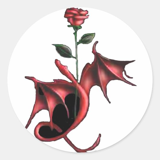 Sticker Rond Rose Dragon (Devant)