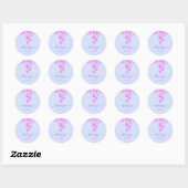 Sticker Rond Rose Dusty Bleu Parties scintillant nuptiale Sweet (Feuille)