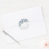 Sticker Rond Rose Dusty Fleurs Script Merci Mariage (Enveloppe)