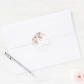 Sticker Rond Rose Dusty moderne et Mariage Rose Blush (Enveloppe)