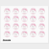 Sticker Rond Rose Élégant Elle noue le noeud Mariage Cérémonie (Feuille)