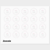 Sticker Rond Rose Élégant Joli (Feuille)