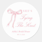 Sticker Rond Rose Elle Se Marie Shower de Mariée (Devant)