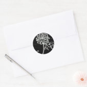 Sticker Rond Rose en noir (Enveloppe)