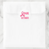 Sticker Rond Rose en octobre (Sac)