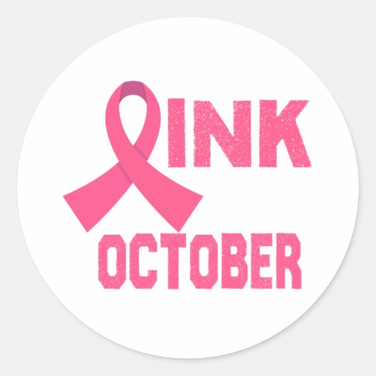 Sticker Rond Rose en octobre (Devant)
