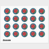 Sticker Rond Rose en verre feutré celtique (Feuille)