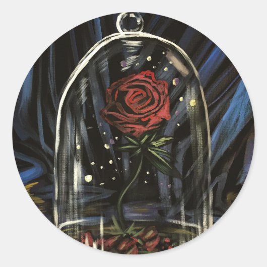 Sticker Rond Rose enchanté (Devant)