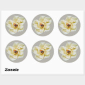 Sticker Rond Rose et abeille (Feuille)