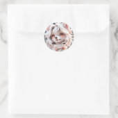 Sticker Rond Rosé Et Blanc Fluffé (Sac)