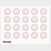 Sticker Rond Rose et Fleurs Brown L'amour est doux (Feuille)