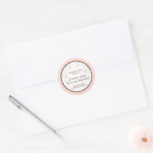Sticker Rond Rose et Fleurs Brown L'amour est doux (Enveloppe)