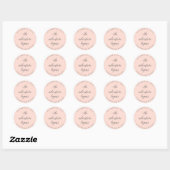 Sticker Rond Rose et gris L'aventure commence Mariage (Feuille)
