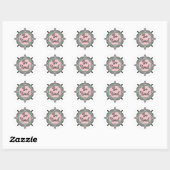 Sticker Rond Rose et Mint vert Be Kind (Feuille)