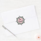 Sticker Rond Rose et Mint vert Be Kind (Enveloppe)