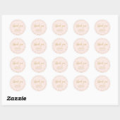 Sticker Rond Rose et or | Anniversaire moderne Favoriser Merci (Feuille)