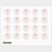 Sticker Rond Rose et Or Script "Merci avec beaucoup d'amour" (Feuille)