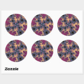 Sticker Rond Rose et Peach Speckle (Feuille)