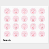 Sticker Rond Rose et rose moderne  (Feuille)