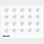 Sticker Rond Rose et Turquoise DOVE (Feuille)