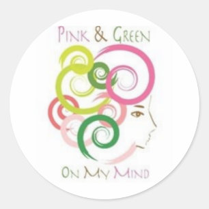 Sticker Rond Rose et vert sur mon esprit