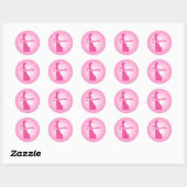 Sticker rond rose État Delaware classique (Feuille)