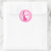 Sticker rond rose État Delaware classique (Sac)