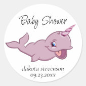 Sticker Rond Rose étroit | Girly Kawaii Chibi Douche de dessin (Devant)
